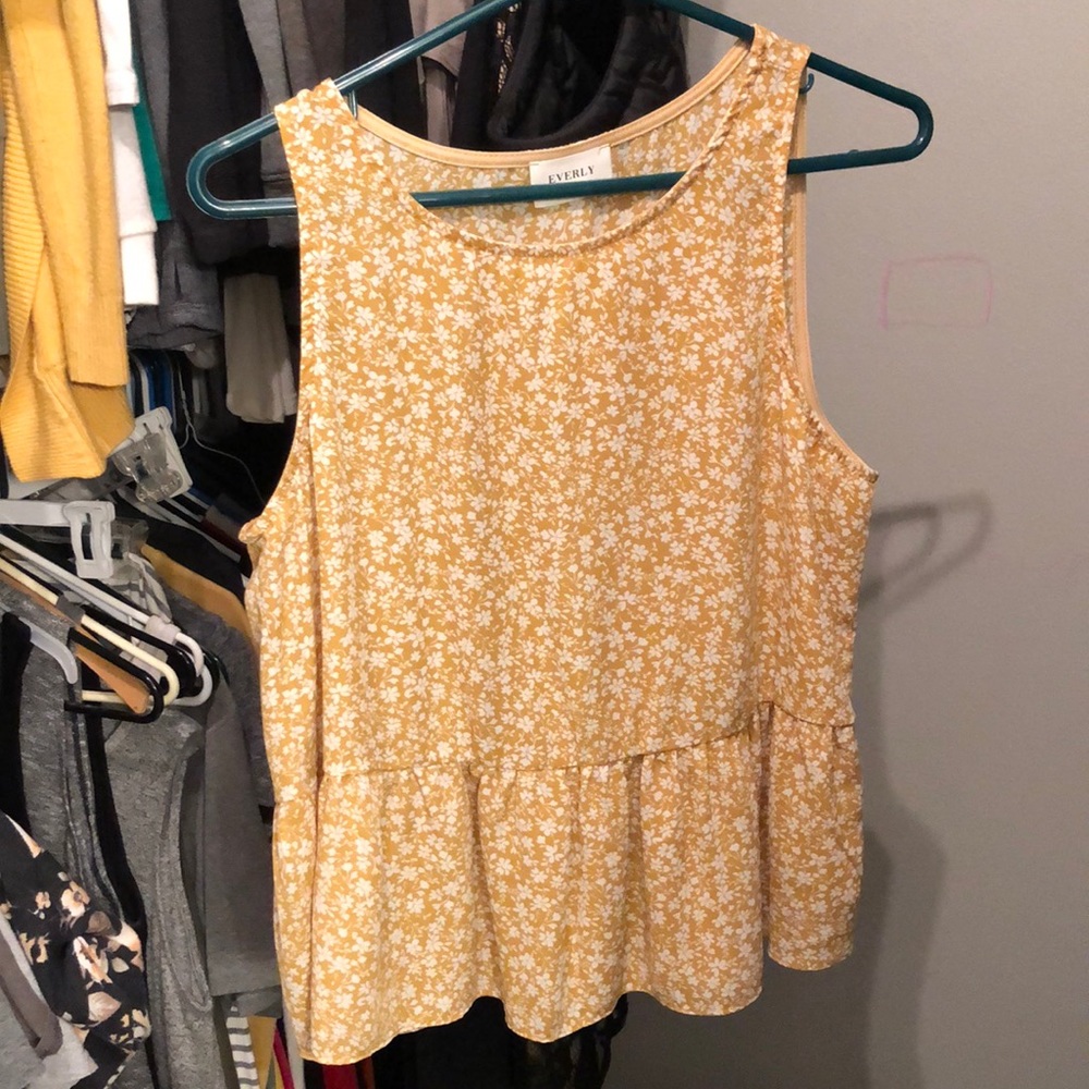 Mustard floral tank